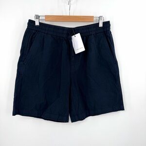 Collars & Co Toscano Linen Cotton Shorts in navy Size M